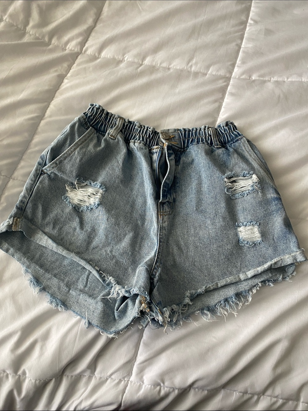 High waisted jean shorts!